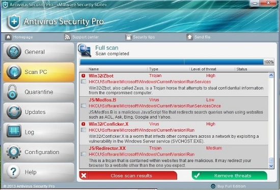 Thirtyseven4 Detects and Removes Antivirus Pro Security