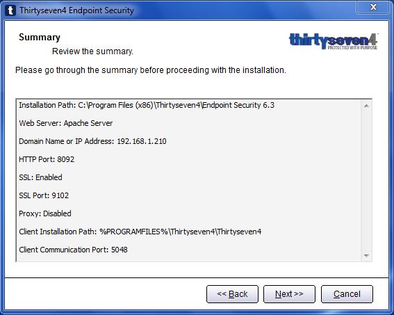 Thirtyseven4 Advanced Endpoint Security Console