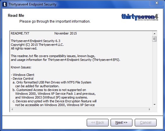 Thirtyseven4 Advanced Endpoint Security Console