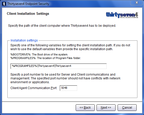 Thirtyseven4 Advanced Endpoint Security Console