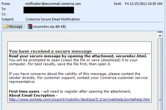 Comerica Email Danger, Thirtyseven4 Antivirus