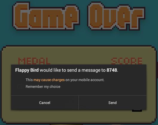 Fake Flappy Bird App Detected by Thirtyseven4 for Android