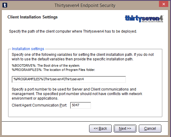 Thirtyseven4 Advanced Endpoint Security Console