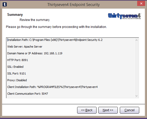 Thirtyseven4 Advanced Endpoint Security Console