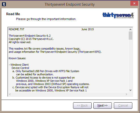 Thirtyseven4 Advanced Endpoint Security Console