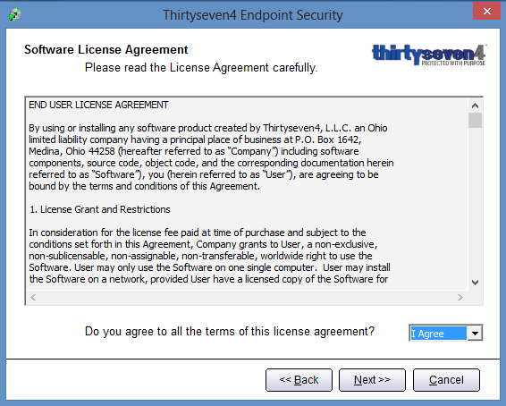 Thirtyseven4 Advanced Endpoint Security Console