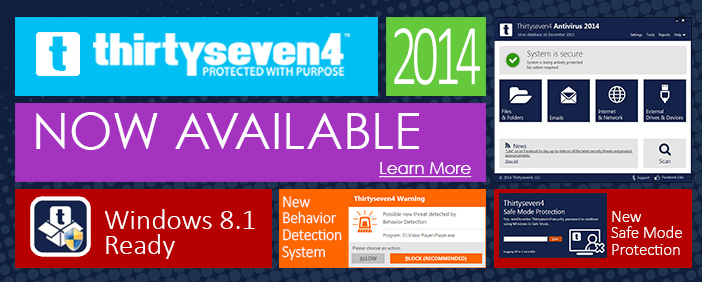 Thirtyseven4 Antivirus 2014, Windows 8.1 Compatible